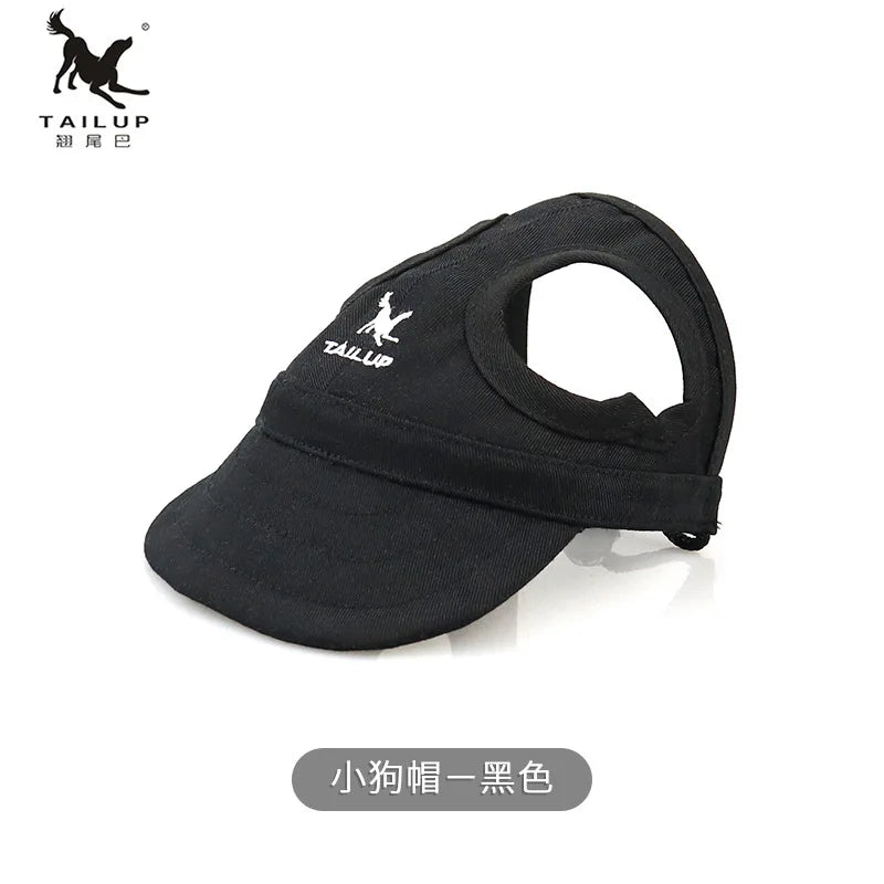 Sunshades for Large, Medium and Small Dogs and Cats with Exposed Ears, Little Dogs with Duck Tongues, Baseball Caps and Headwear Oasis Select Black M