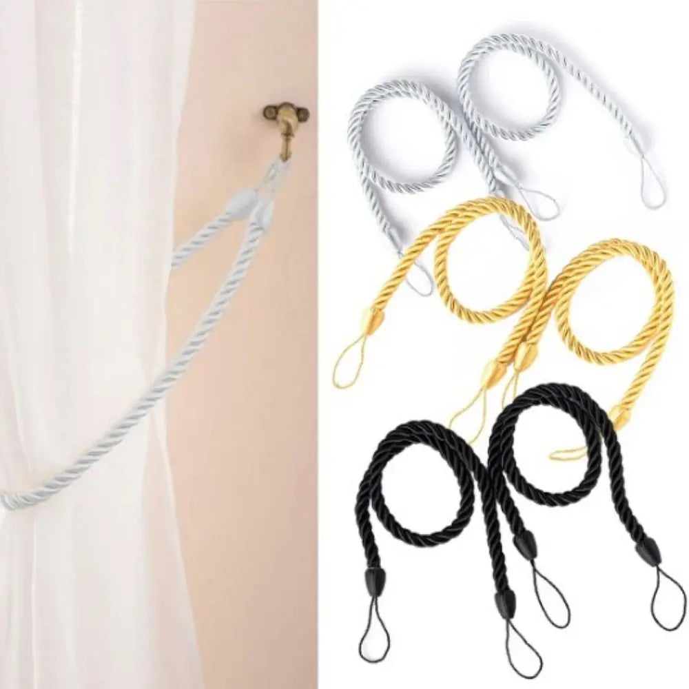 Handmade Woven Curtain Tiebacks 2-Pack – Multicolor Boho Style