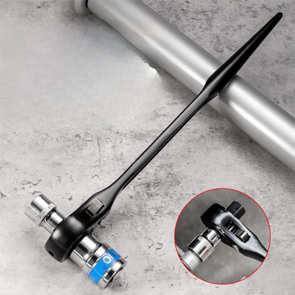 Portable Metal Ratchet Wrench Quick Release Bidirectional Wrench Double-Headed Pointed Tail Ratchet Spanner Hand Tool Kit Oasis Select
