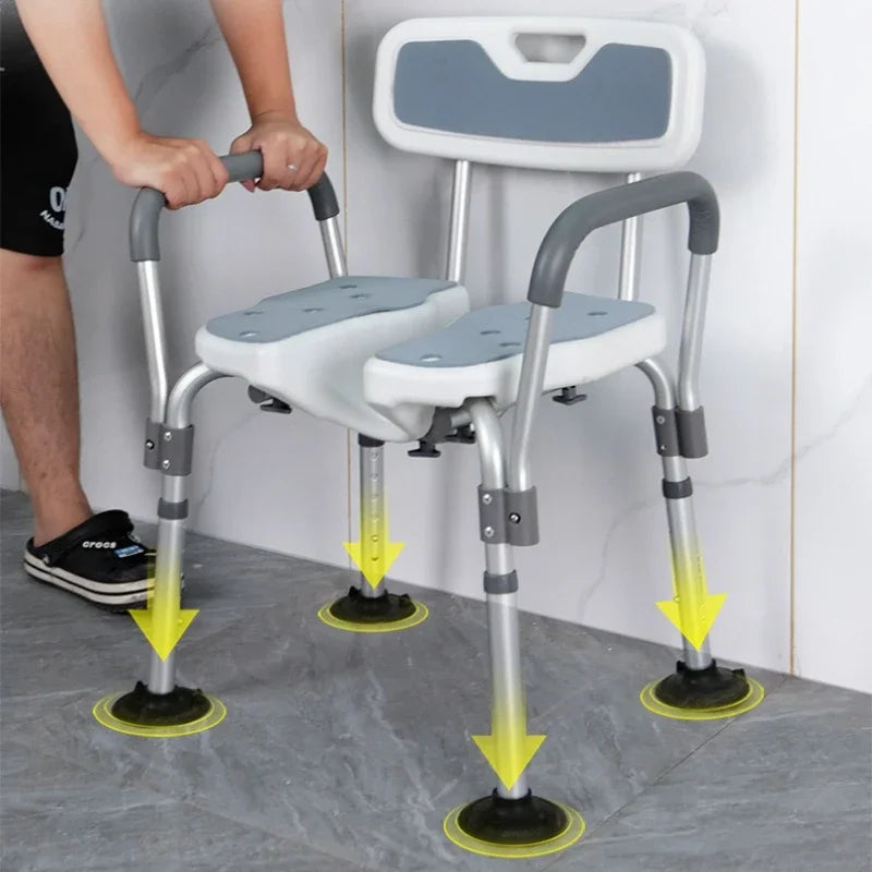 Solid Elderly bathroom bath chair Japanese armrest pregnant woman bath stool with armrest toilet non-slip disabled shower chair Oasis Select