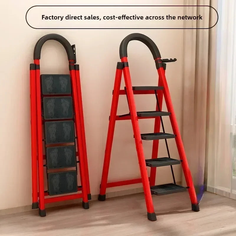 Ladder, zigzag ladder, folding ladder, three four five six step ladder, thickened carbon steel engineering ladder Oasis Select
