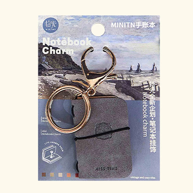 PU Keychain Soft Leather Mini Portable Diary Backpack Charm Notebook Literary Style Storage Accessory Oasis Select A11
