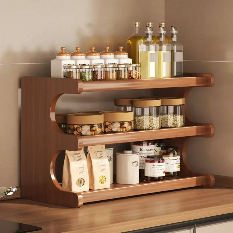 Kitchen Rack Household Countertop Multifunctional Seasoning Storage Rack Countertop Multi-layer Vertical Dust Storage Rack Oasis Select