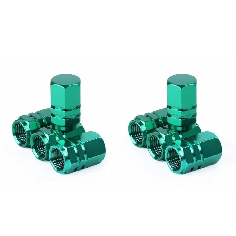 4/8Pcs Universal Premium Aluminum Car Tyre Air Valve Caps Bicycle Tire Valve Cap Car Wheel Styling Red Black Blue Silver Gold Oasis Select green 8pcs
