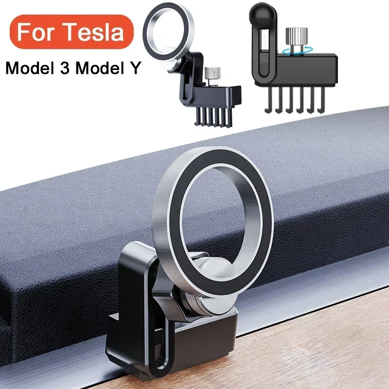 Car Phone Mount for Tesla Model 3 Y Magnetic Phone Holder Mobile Support Stand Compatible with Magsafe Charging Oasis Select