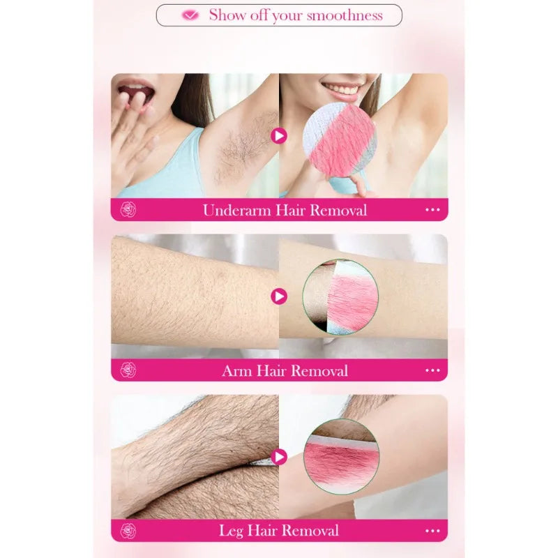 10 PCS /20 Sides Aloe Wax Strips Papers Body Hair Removal Depilatory Calf Underarm Arm Hair Removal Wax Oasis Select