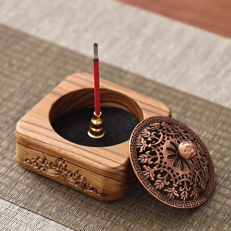 Chinese Solid Wood Incense Burner Household Indoor Incense Burner Zen Thread Incense Burner Oasis Select