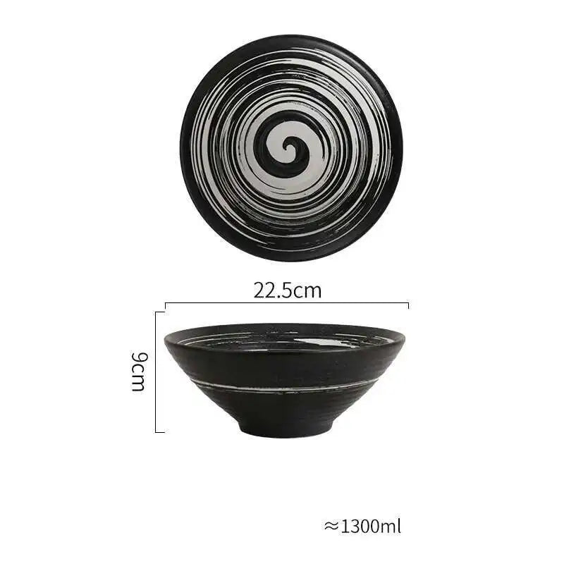 Japanese Ceramic Tableware Ramen Soup Noodle Bowls Commercial Bowl Home Restaurant Kitchen Dinnerware 7/8/9 Inch Oasis Select 9Inch Bowl D