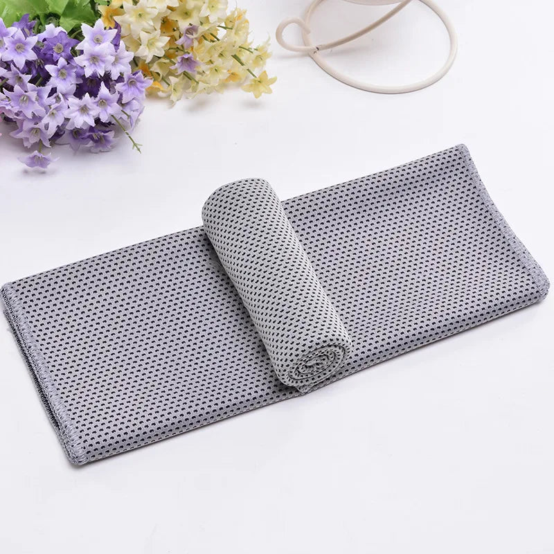 Sports Cooling Towel Ice Cold Wipe Sweat Towel Quick Dry Water Absorbent Swimming Towels Gym Sports Fitness Towel Ice Towels Oasis Select Light grey-30x90