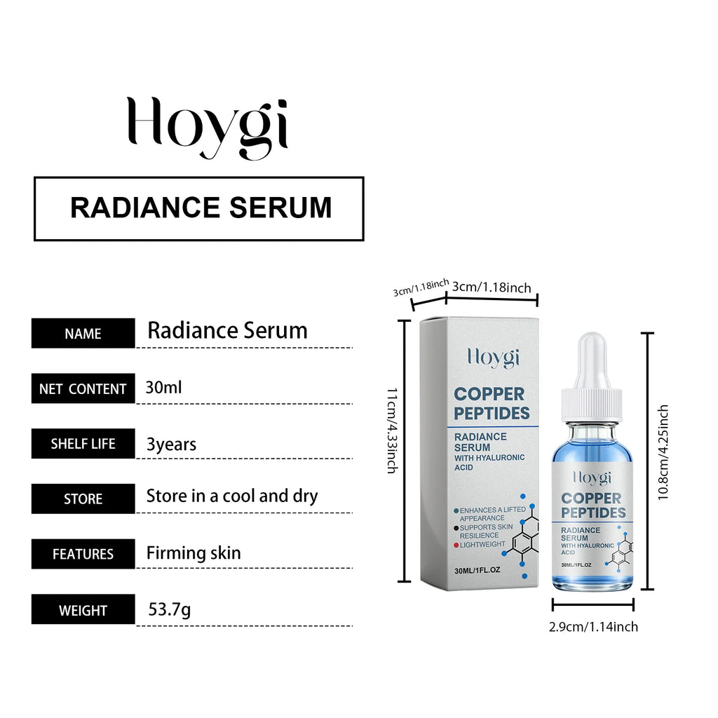 Copper Peptide Serum Firming Lifting Barrier Repair Hyaluronic Acid Reduce Wrinkles Pore Minimizer For Dry Skin Face Serum 30ml Oasis Select