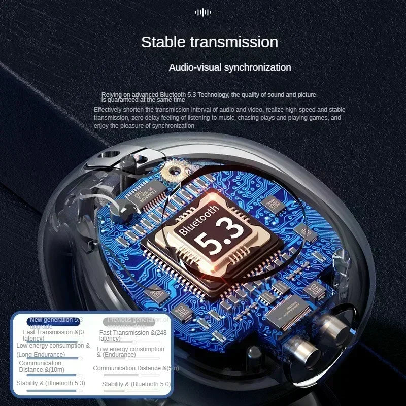 T75 Bluetooth headset 5.3 wireless bone conduction headset clip-on music sports game headset apply to smartphones Oasis Select