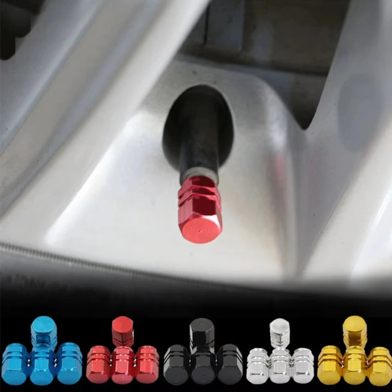 4/8Pcs Universal Premium Aluminum Car Tyre Air Valve Caps Bicycle Tire Valve Cap Car Wheel Styling Red Black Blue Silver Gold Oasis Select