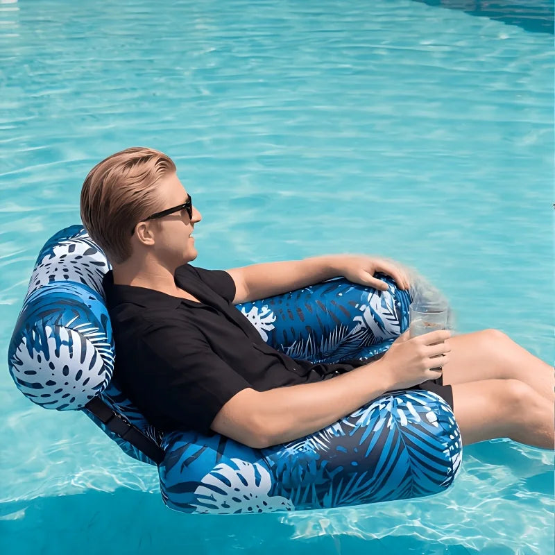 1PC Thickened Inflatable Pool Floating Bed, Unisex Lounger & Float Bar, PVC Oxford Cloth for Pool Lake Beach Backyard, Big Pool Oasis Select