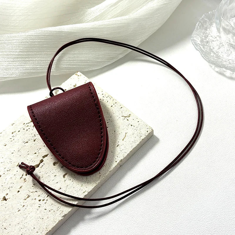 Hanging Neck Magnetic Glasses Clip Multifunctional Necklace Leopard Outdoor Travel Portable Sunglasses Storage Sweater Chain Oasis Select Wine Red