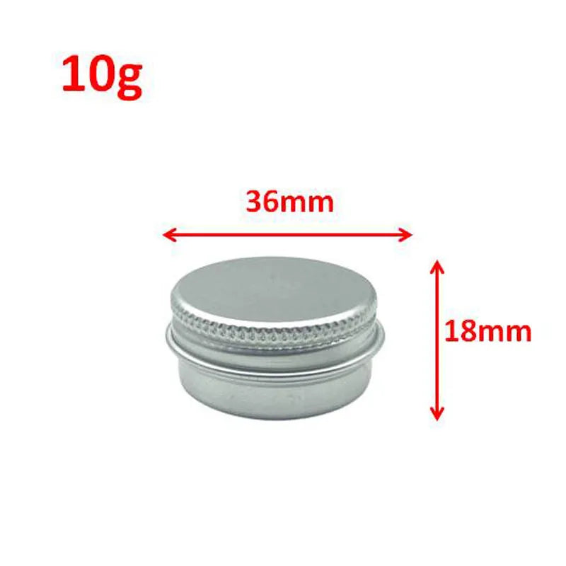 10Pcs 5g/10g/15g/20g/30g/50g Empty Silver Aluminum Tins Cans Screw Top Round Candle Spice Tins Cans with Screw Lid Containers Oasis Select 10pcs 10g