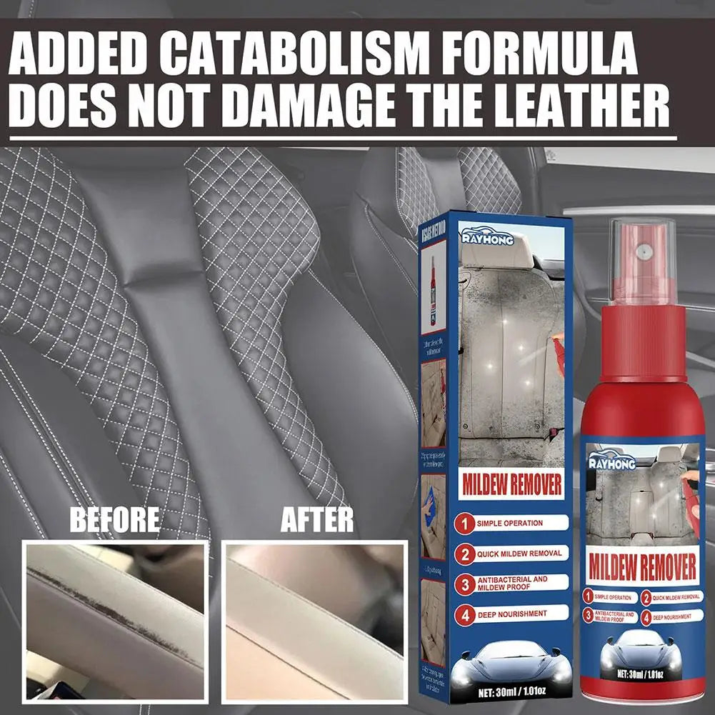 30ml Car Mildew Remover Multi-Functional Car Interior Cleaner Spray Stains Remover for Leather Fabric Car Seat Care Oasis Select