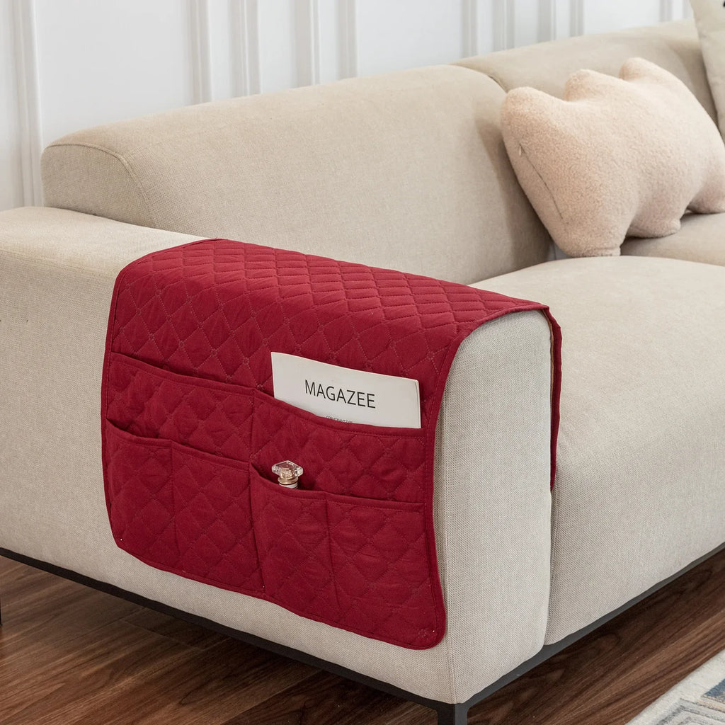 New Sofa Hand Towel with Storage Pocket Magazine Remote Control Sofa Recliner Armrest Clutter Management Bag Oasis Select 17 50X90cm