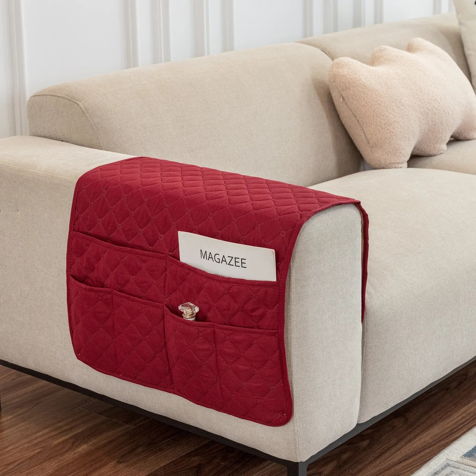 New Sofa Hand Towel with Storage Pocket Magazine Remote Control Sofa Recliner Armrest Clutter Management Bag Oasis Select 17 50X90cm