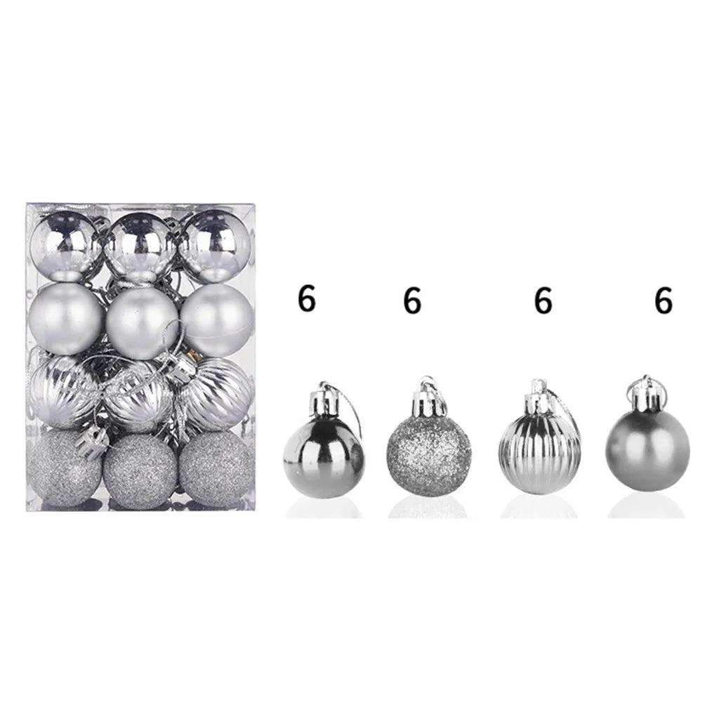 30mm Christmas Xmas Tree Ball Bauble Hanging Home Party Ornament Decor 24pc Tree Decoration Balls Xmas Party Hanging Pendant Oasis Select B 3cm