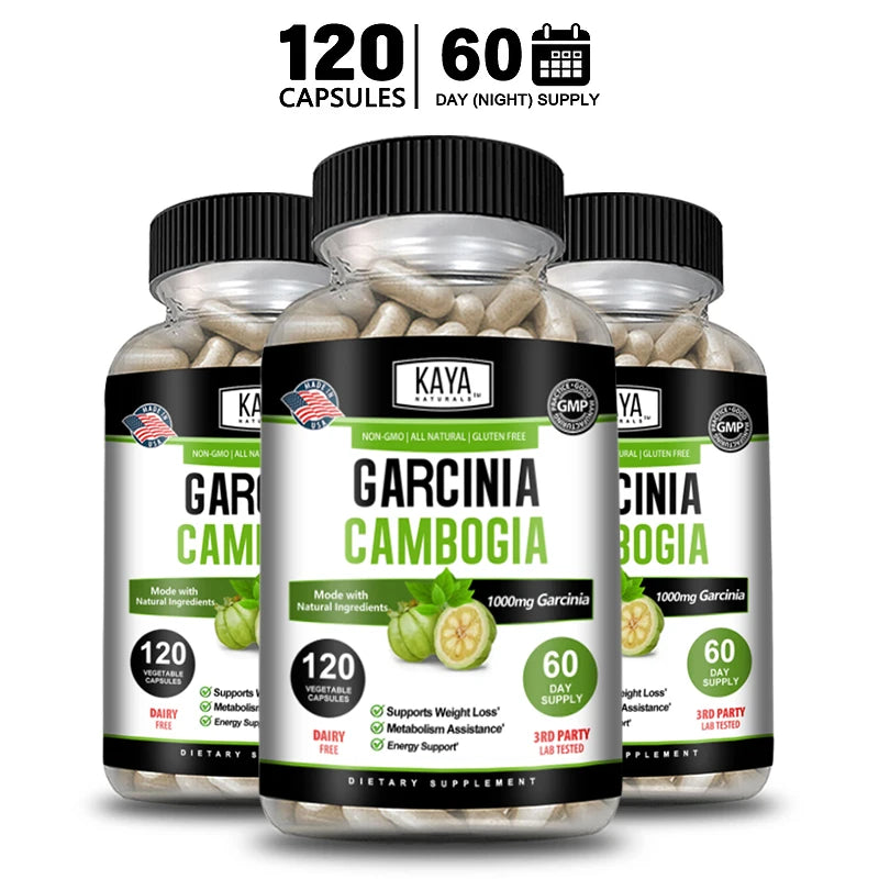 Garcinia Cambogia Extract Weight Loss Capsules Unisex supports weight loss and fat burning, cleansing Oasis Select 120 count-3 bottle