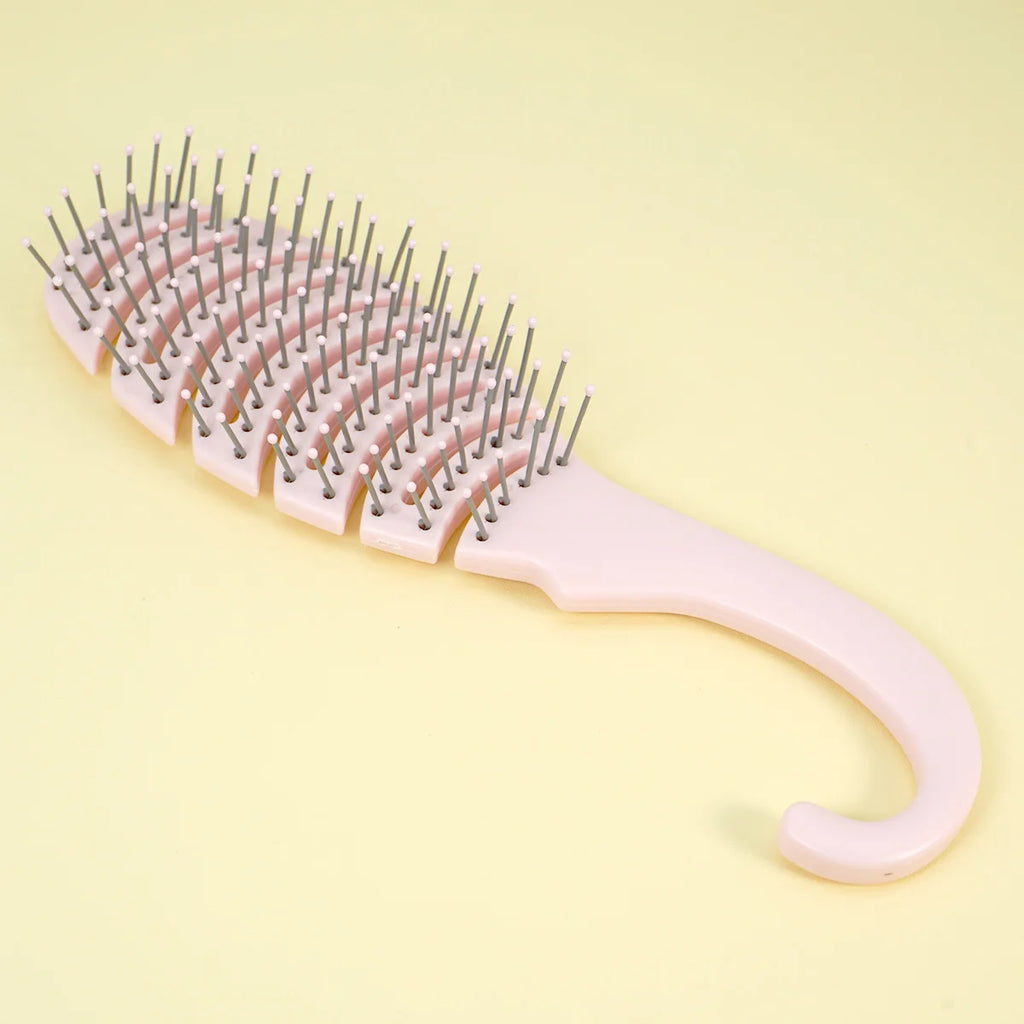 Pastel Vent Hair Brush – Hollow Grid, Hook Handle, Gentle Bristles Vent Hair Brush Oasis Select S3865-pink-02