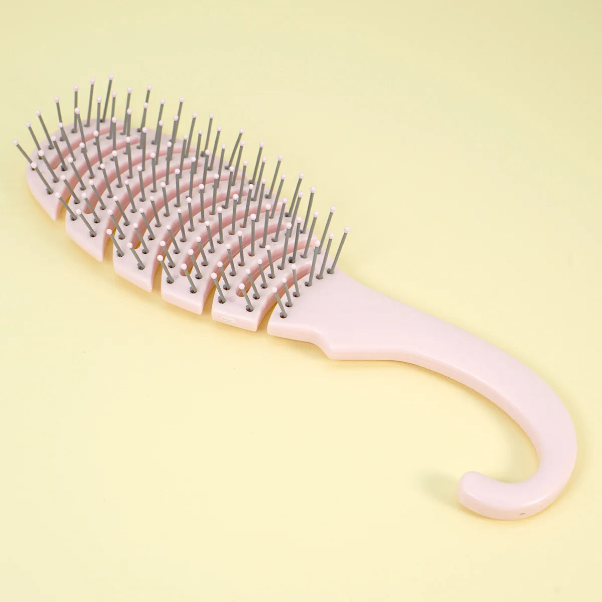 Pastel Vent Hair Brush – Hollow Grid, Hook Handle, Gentle Bristles Vent Hair Brush Oasis Select S3865-pink-02