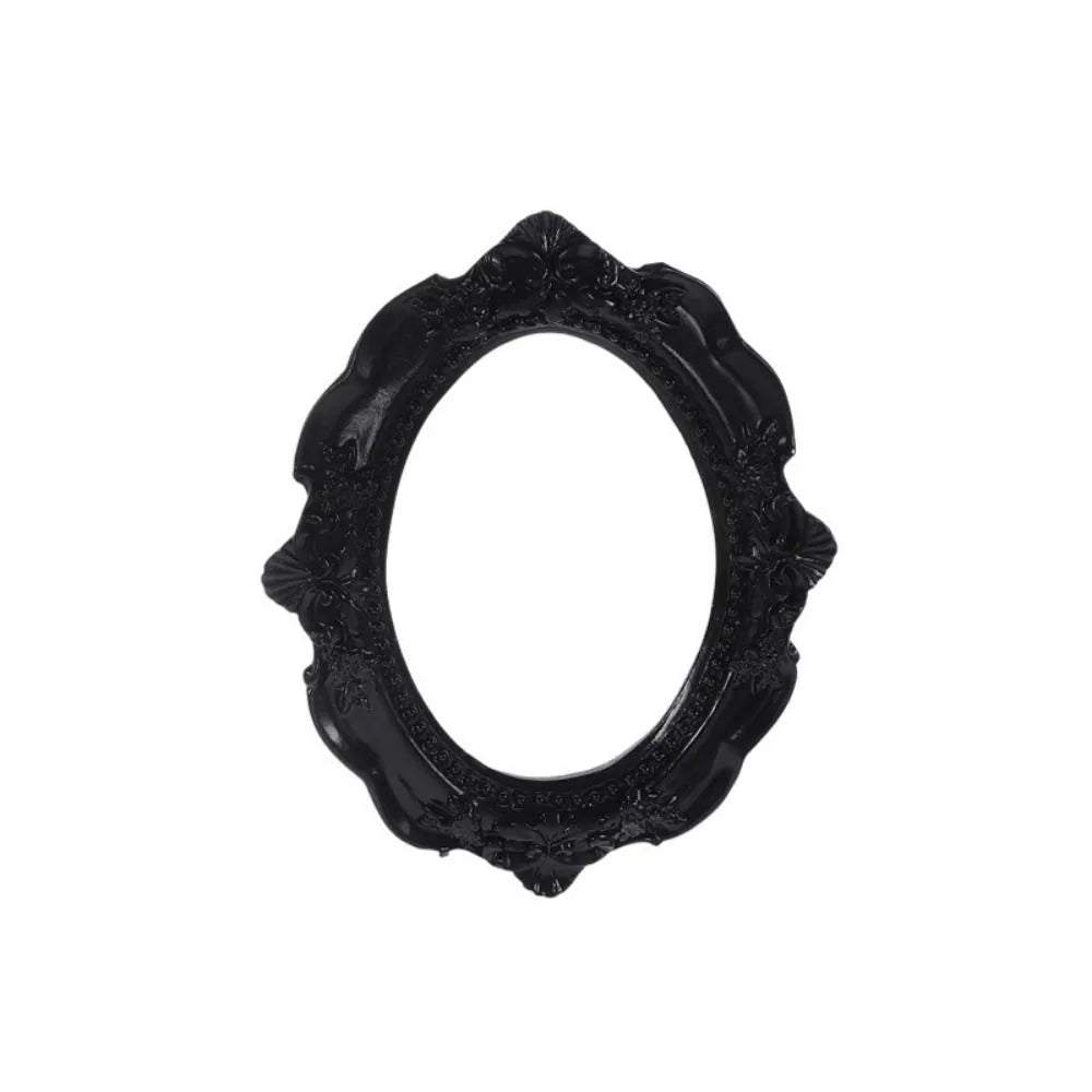 Black Oval Vintage Resin Picture Frame | Mini Wall & Desk Decor Decorative Picture Frame Oasis Select style 1
