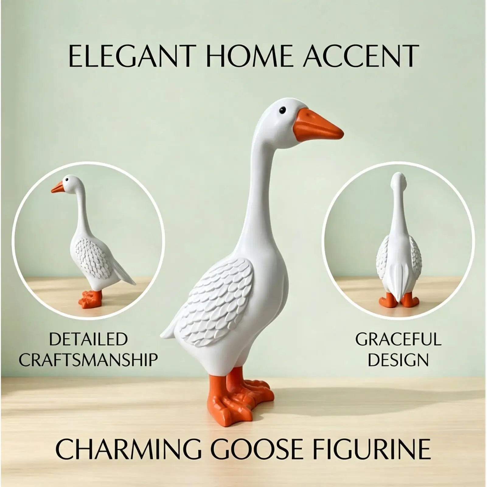 Porch Goose Statue 1PC Resin statue Goose Decor for Porch Outdoor Garden Yard Lawn Patio Entryway Farmhouse Home Decor Oasis Select