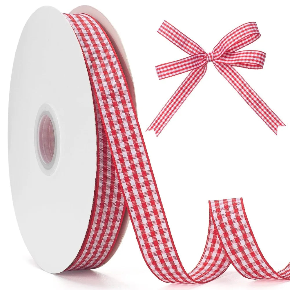 50 Yard Plaid Satin Ribbon Roll 2CM – Gift Wrapping & Weddings