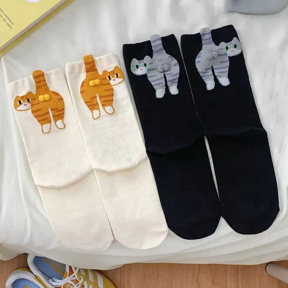 Cute Cat Novelty Socks – Soft Cotton Fun Gift for Women Novelty Socks Oasis Select