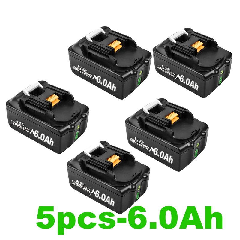 Battery 18V For Makita BL1860 BL1850B BL1850 BL1840 BL1830 Screwdriver Battery Charger 18V Replacement Power Tool Batteries lxt Oasis Select 5 battery 6.0Ah