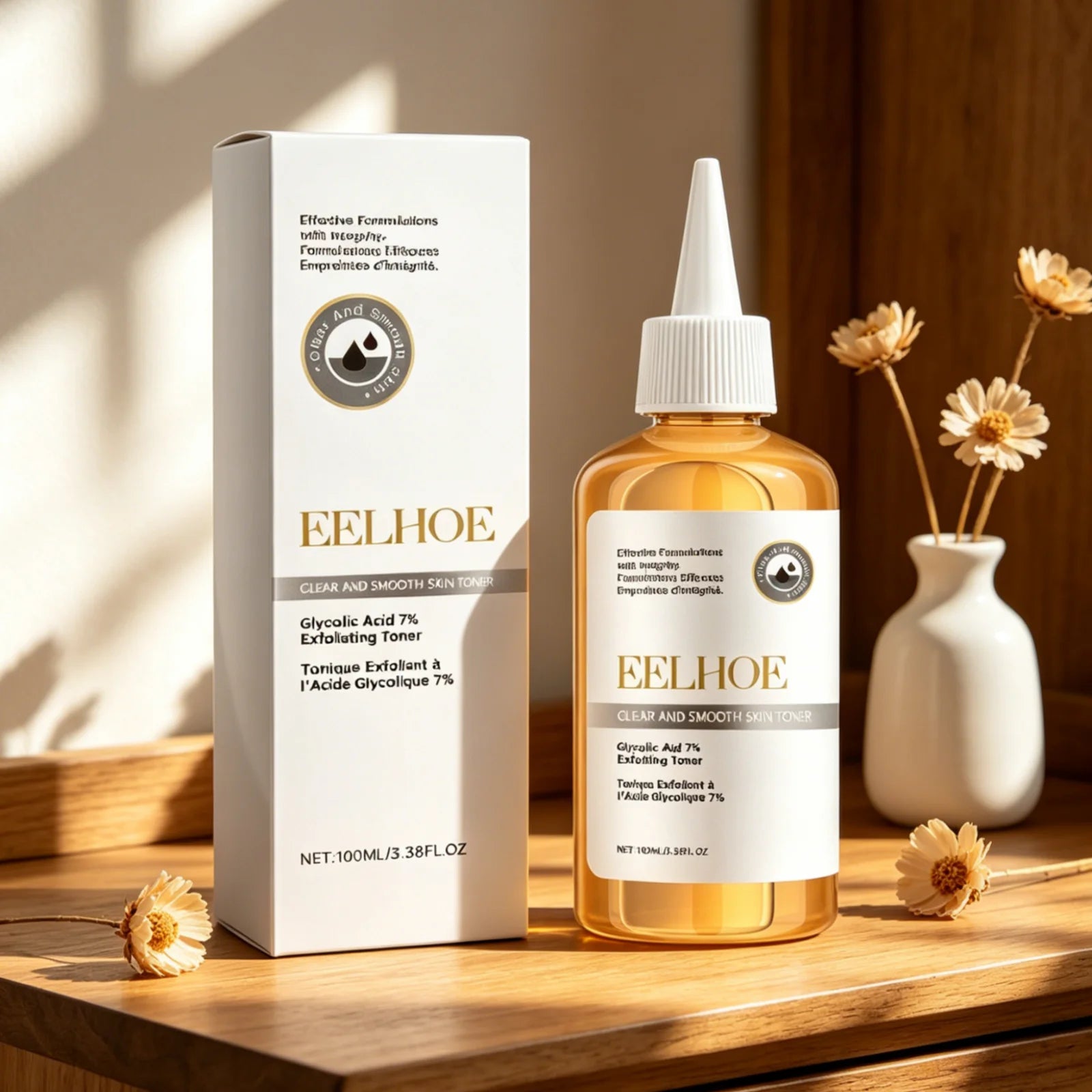 EELHOE Glycolic Acid Toner Gentle Exfoliation Refine Pores Deep Moisturizing Brighten Skin Tone Natural Clear Smooth Skin Toner Oasis Select