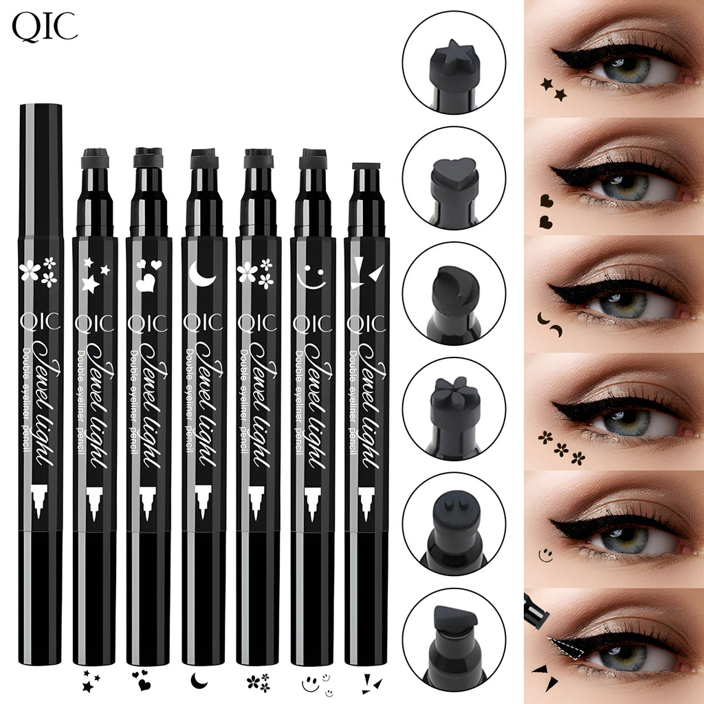 QIC Dual-Tip Stamp Eyeliner Pen – Heart, Moon & Star