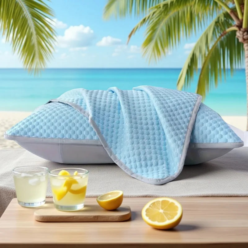 Cooling Pillowcase Covers Ice Silk Soft Breathable Summer Pillow Cases Machine Washable for Dorm Home Bedroom Use Smooth Fabric Oasis Select