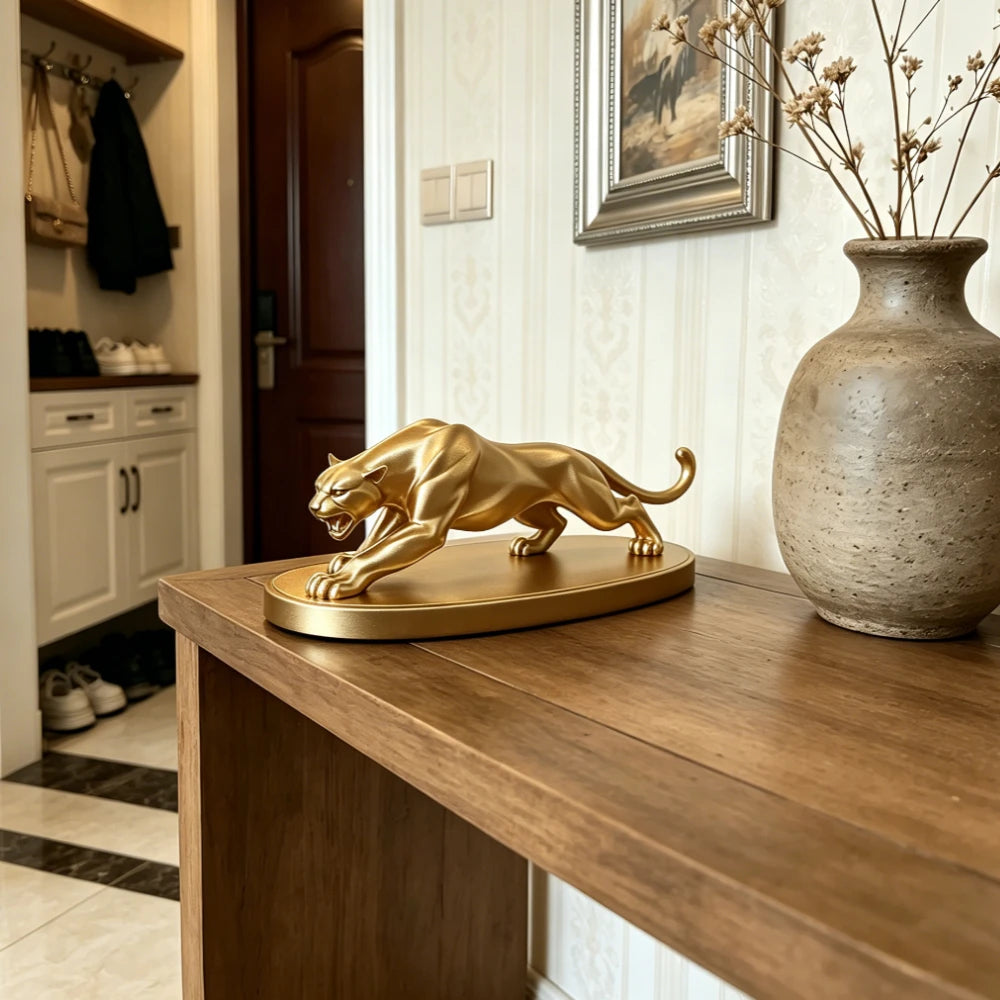 In-vehicle Panther Figurine Modern Animal Statue Elegant Wildlife Sculpture for Home Office Living Room Desktop Shelf Decor Gift Oasis Select