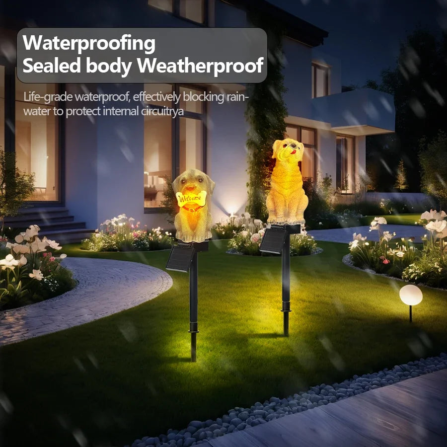 Solar Powered Resin Dog Bird Owl Lawn Lamp Solar Led Light Outdoor Garden Decoration Lamp Waterproof Solar Lights Oasis Select