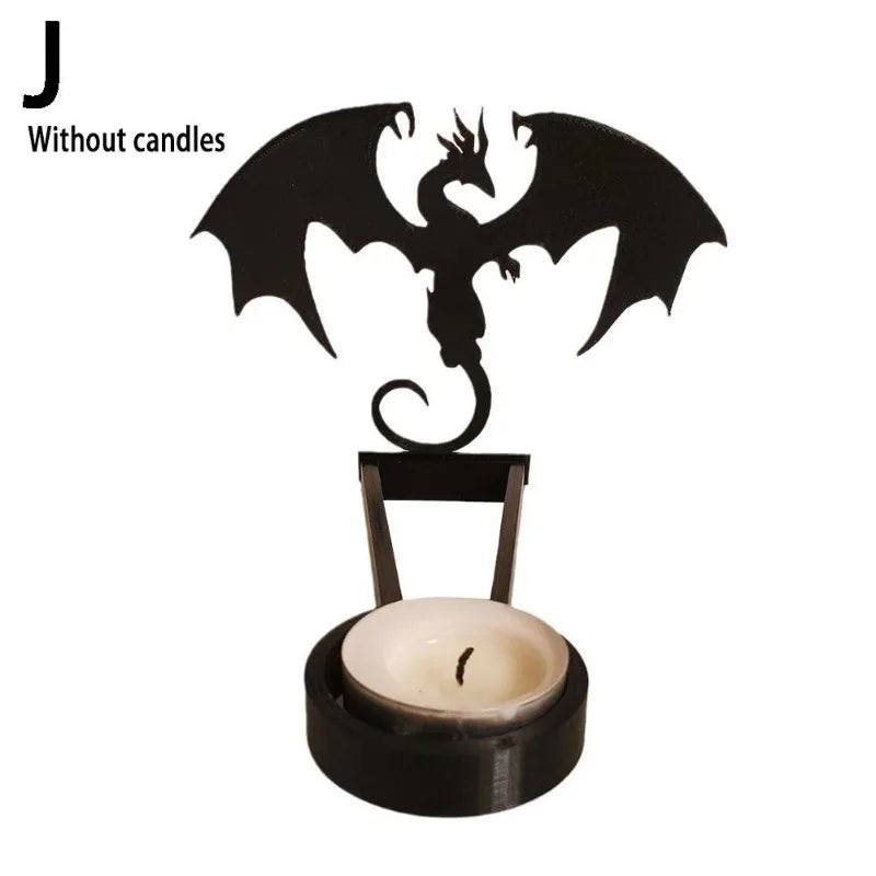 Halloween Decoration Home Halloween Projector Shadow Movie Props Halloween Ornaments Horror Candle Holder Candlestick Ornaments Oasis Select J