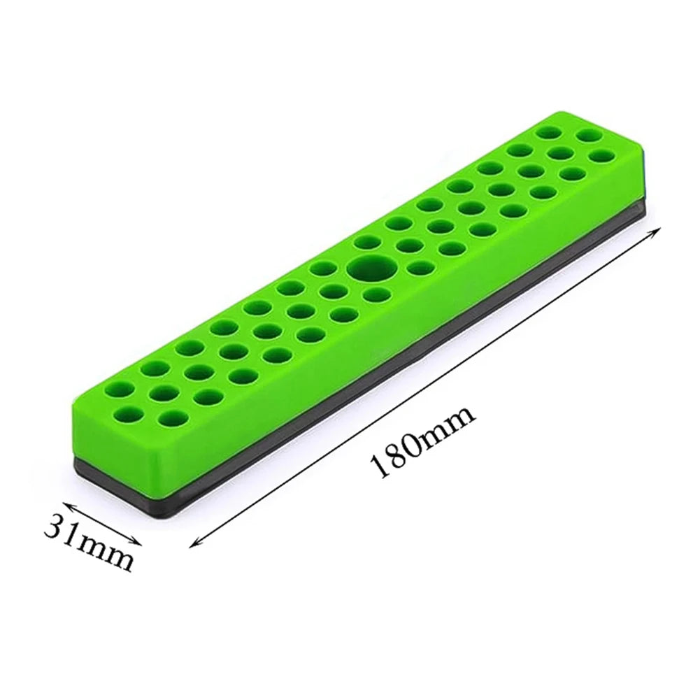 43 Holes Magnetic Hex Bit Holder Organizer For 1/4inch Screwdriver Drill Bit Stand Case Toolboxes Power Tools Oasis Select green