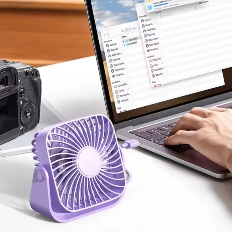 USB Desktop Small Fan Mini Desktop Ultra Quiet 3-speed adj High Power Removable Fan for Office Outdoor Library Dormitory Oasis Select