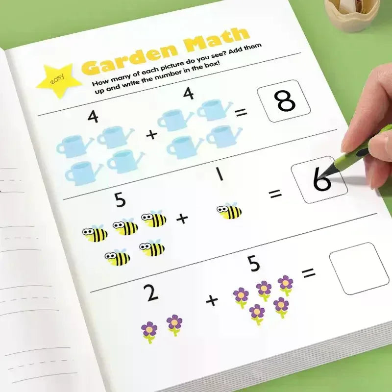 1 Set Fun 64 Page Arithmetic Question Book Addition And Subtraction Exercises Within 10 Picture Column Decomposition Calculation Oasis Select