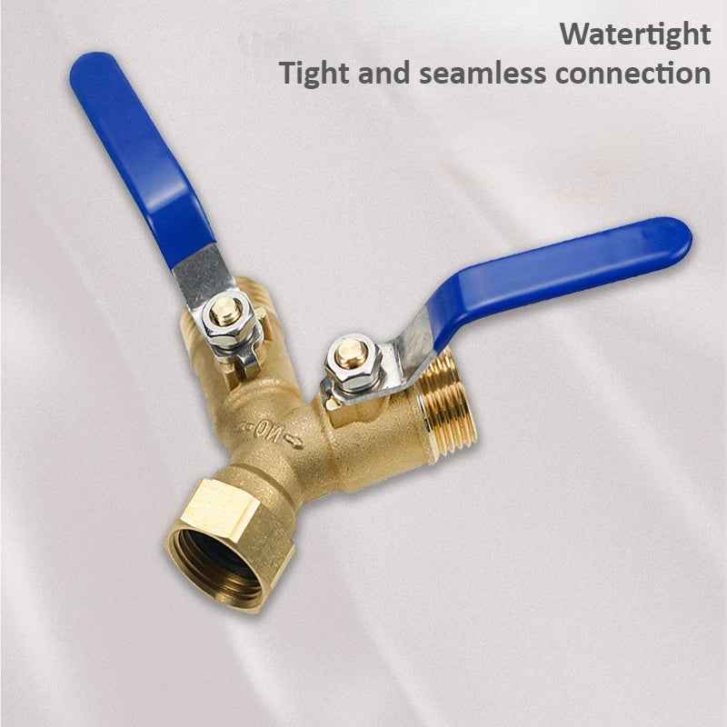 Brass Two-way Valve Long Handle Garden Irrigation 3/4 American Anti-corrosion and Anti Rust Interface Hose Splitter Oasis Select