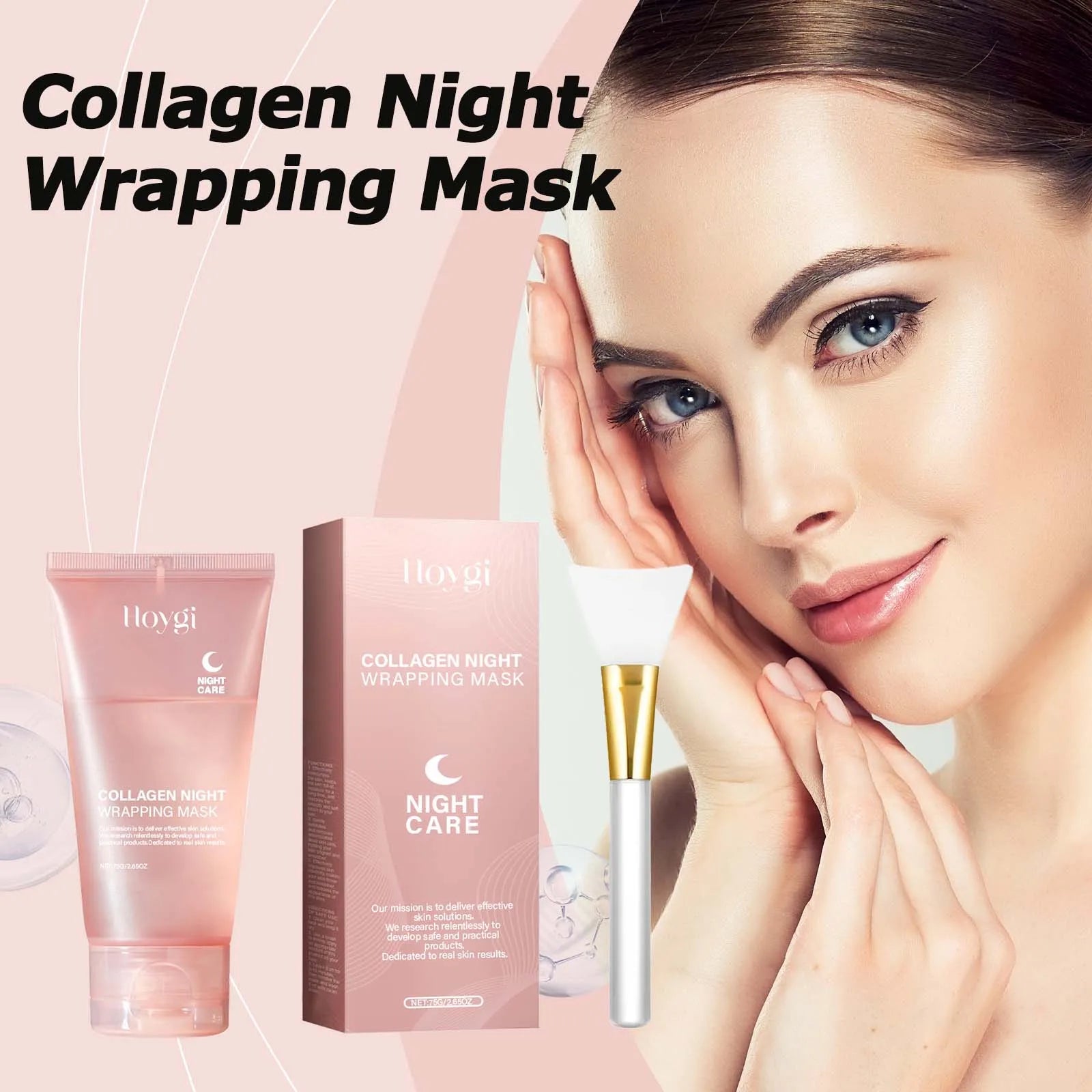 Collagen Night Wrapping Mask Moisturizing Firming Peel-Off Mask Gel Face Deep Cleansing Pores Hydrating Brightening Facial Mask Oasis Select