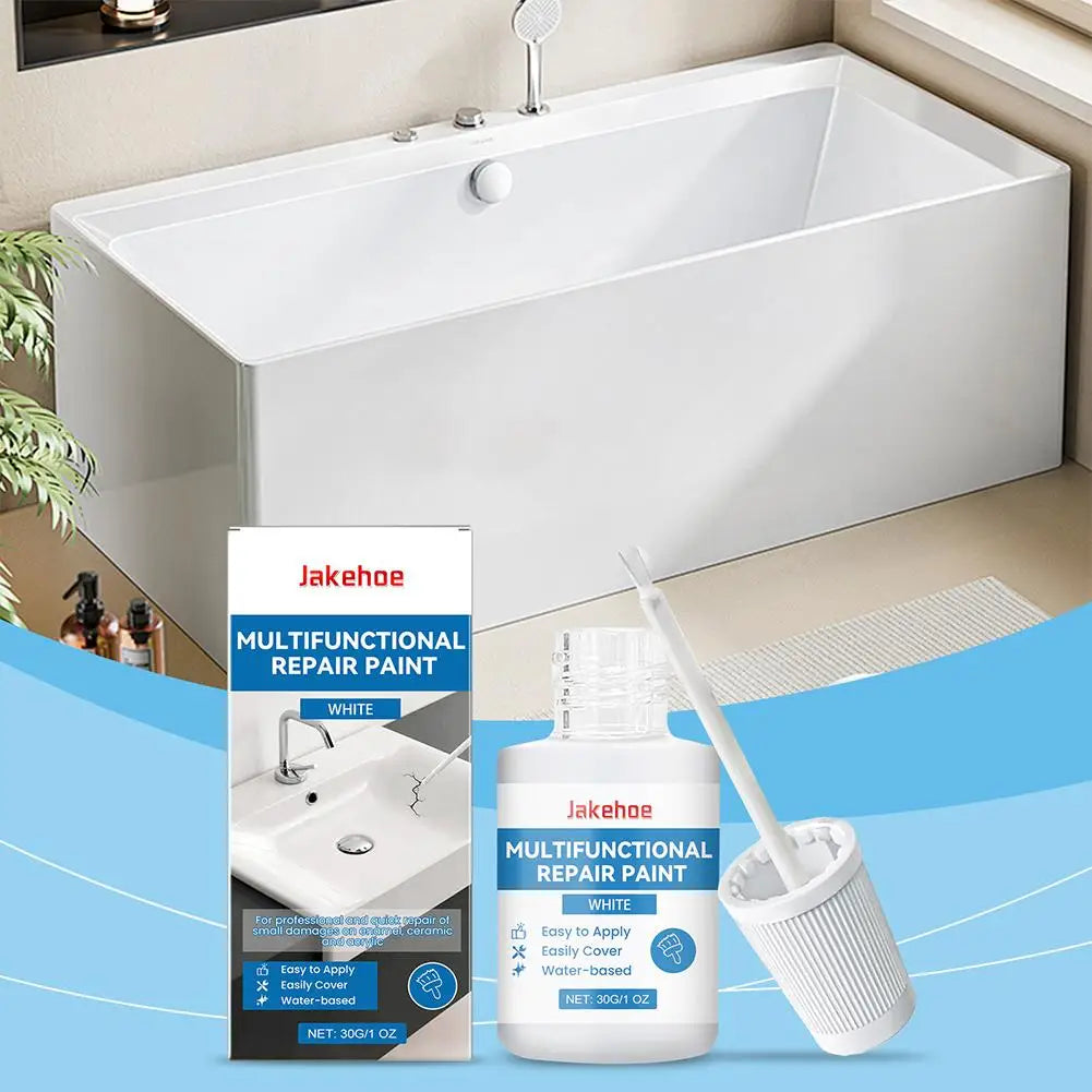 Multi-Purpose Repair Paint - Waterproof for Bathroom Wall Repair Scratch Cover Shine Restoration Easy To Use, Durable Finish Oasis Select