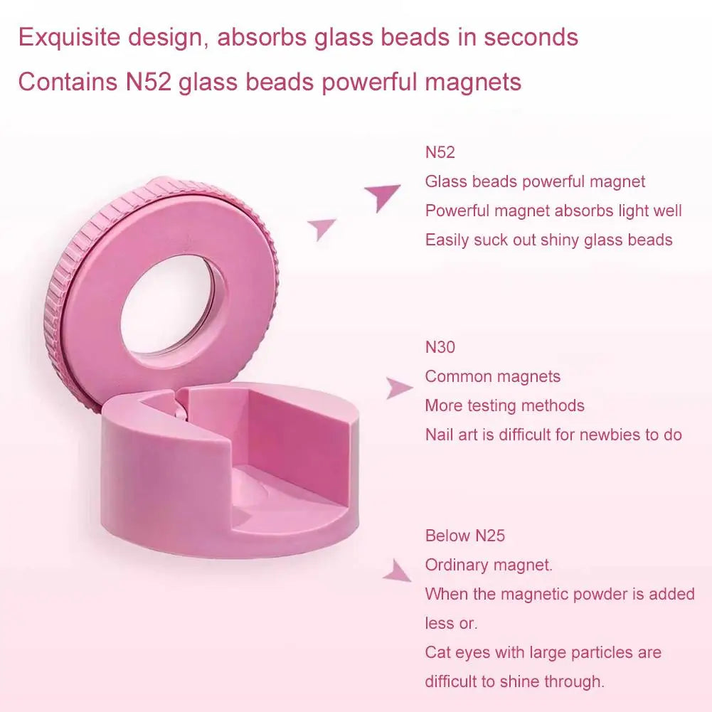 Glass Bead Nail Magnet Spinner, Rotating Cat Eye Magnet for Nails, Gel Nail Polish for Cat Eye Gel Polish, Nail Art Salon & DIY Oasis Select