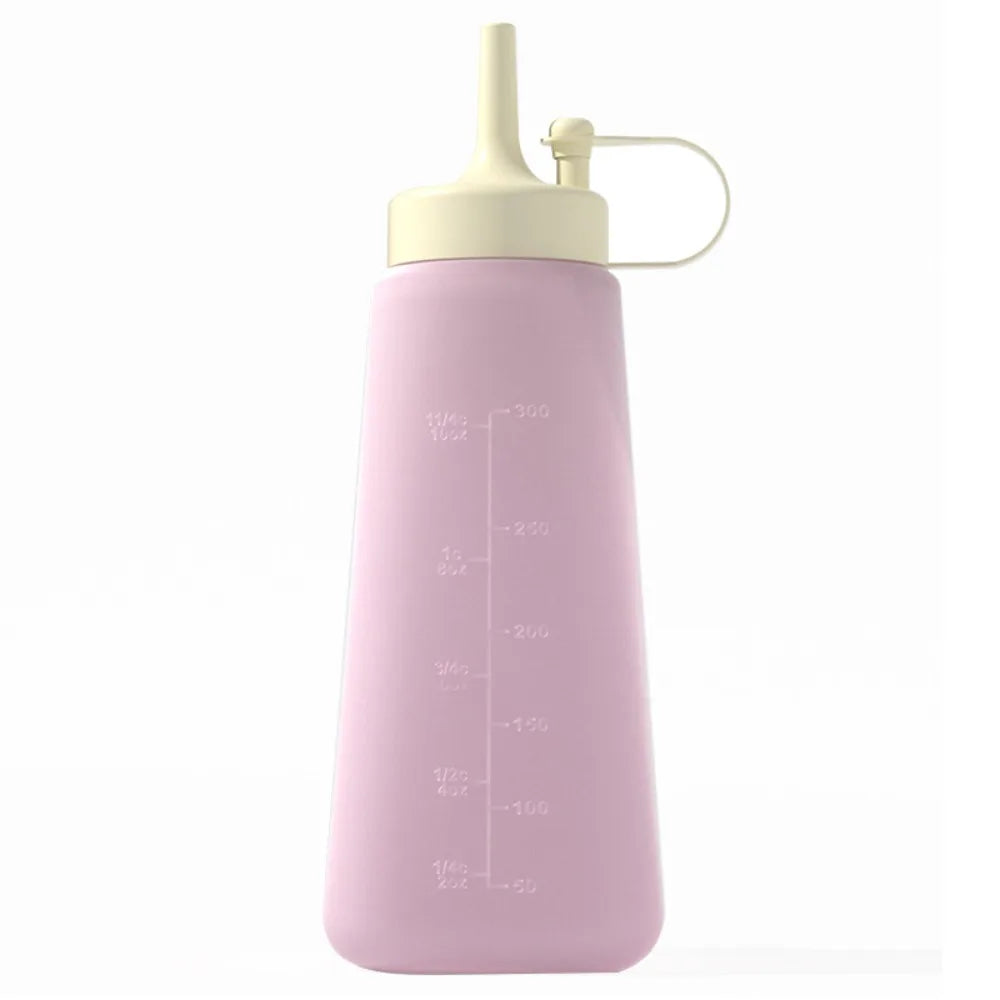 300ml Capacity Condiment Squeeze Bottle Leakproof Design Transparent Sauce Dispenser Clear Scale with Suction Cup Oasis Select Purple