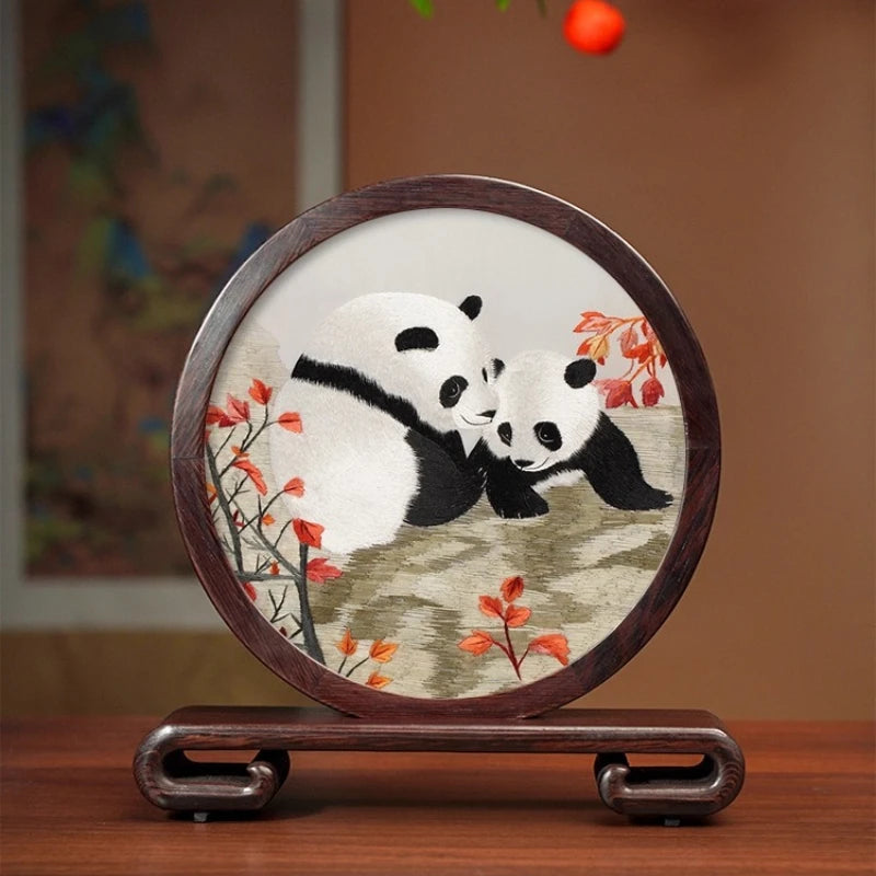 Handmade Double-sided Embroidery of Ornaments Chinese Characteristics Shu Embroidery Intangible Cultural Heritage Gift Oasis Select D