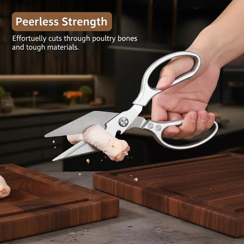 Kitchen Scissors Sharp Thickened Stainless Steel Blades Nonslip Handle 1Pcs for Cutting Poultry Meat Vegetable Seafood Oasis Select