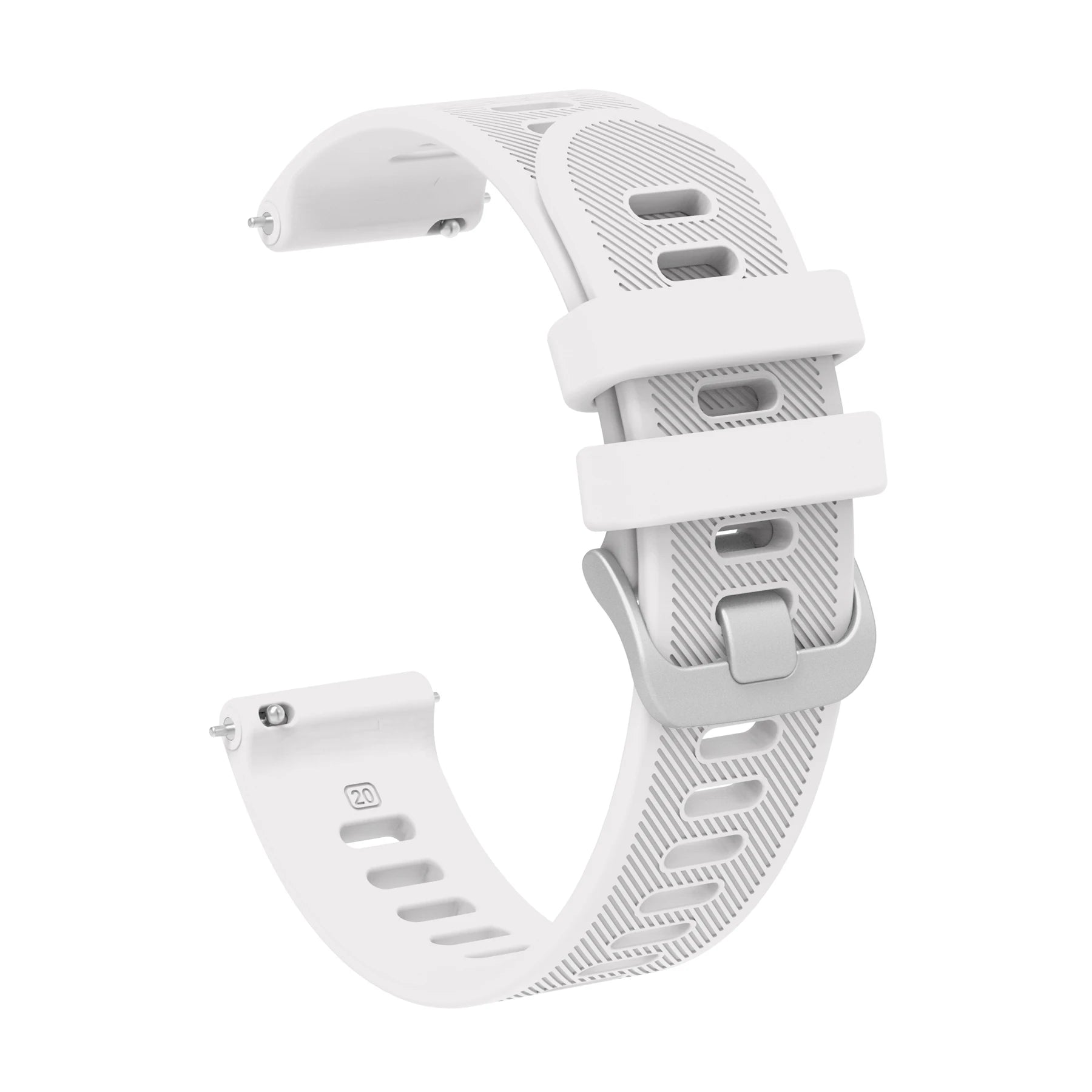 20mm Silicone Watch Band – Garmin, Samsung, Polar & Amazfit Silicone Watch Strap Oasis Select WHITE 20mm