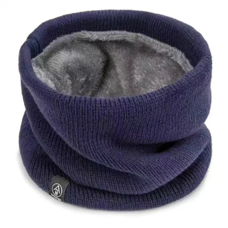 Knitted Solid Color Scarves Warm Thickened Neck Scarfs Ski Face Mask Tube Circle Scarf for Skiing Hiking C ycling Neck Warmer Oasis Select Navy Blue