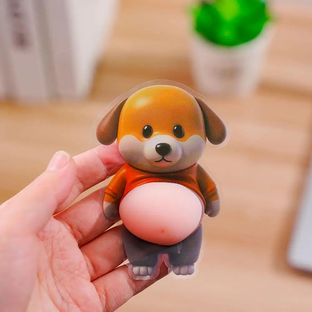 3D Shiba Inu Belly Squeeze Toy & Door Stopper – 2 Pack Novelty Squeeze Toy Oasis Select
